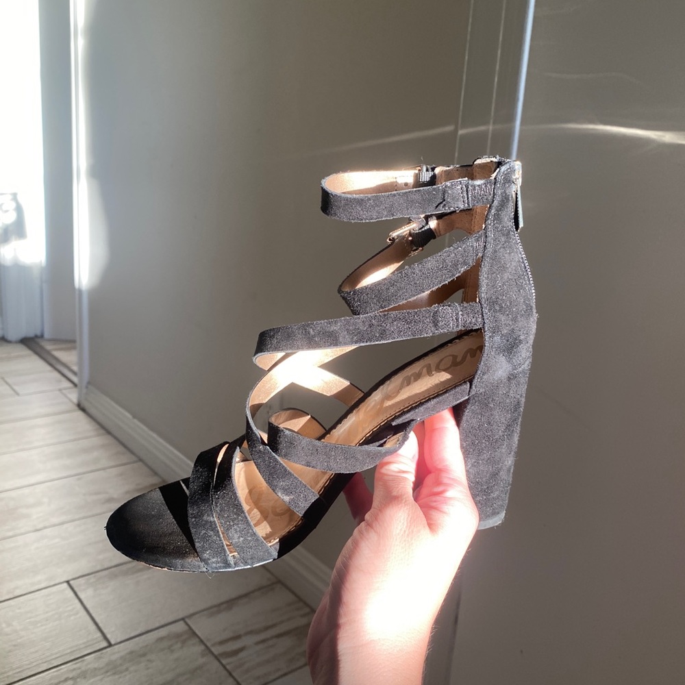 Black suede Sam Edelman heels